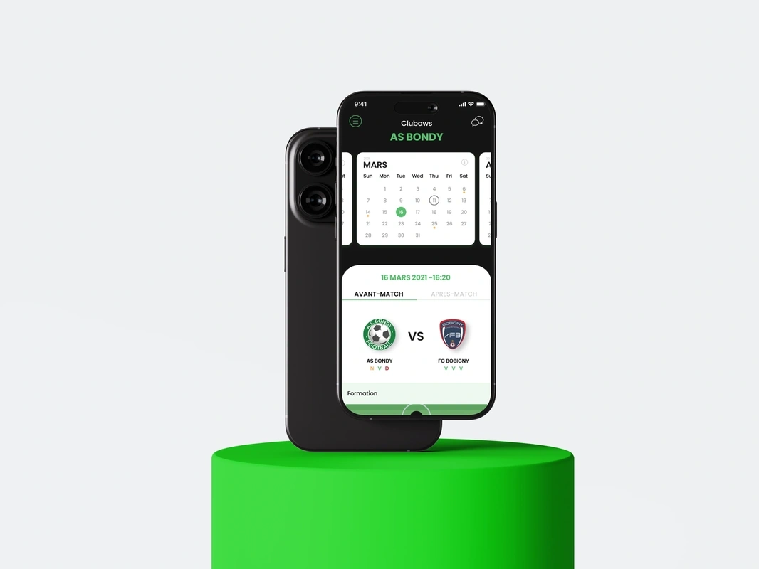 Interface utilisateur de l'application Chansee pour les passionnés de football.